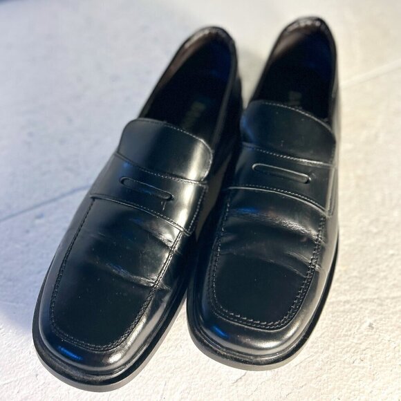 Bass SZ 10.5 Black leather modern penny loafers wardrobe formal career casual main image 5